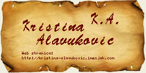 Kristina Alavuković vizit kartica
